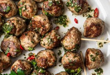 Vegan Meatballs with Gnocchi and Zucchini