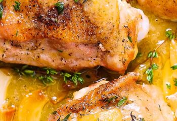 Thyme Roasted Chicken Thighs & Huancaina Yucca
