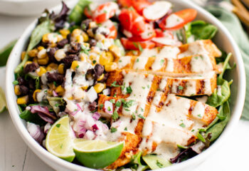 Southwestern Salad with Lime Cilantro Vinaigrette (choose your protein)