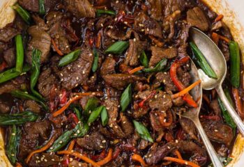 Mongolian Beef Steak with Rice & Garlic Green Beans