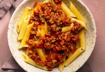 Turkey Bolognese with GF Pasta & Roasted Veggies